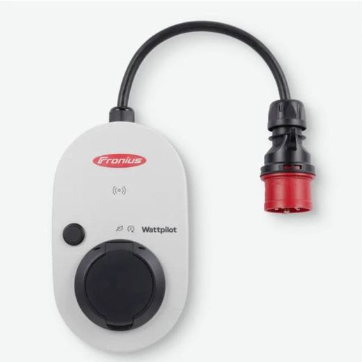 Fronius Wattpilot portable wallbox with black cable and red CEE plug