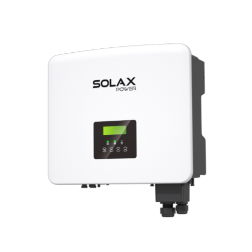Fotografija belog SolaX Power X1 Hybrid G4 invertora sa ekranom i četiri dugmeta