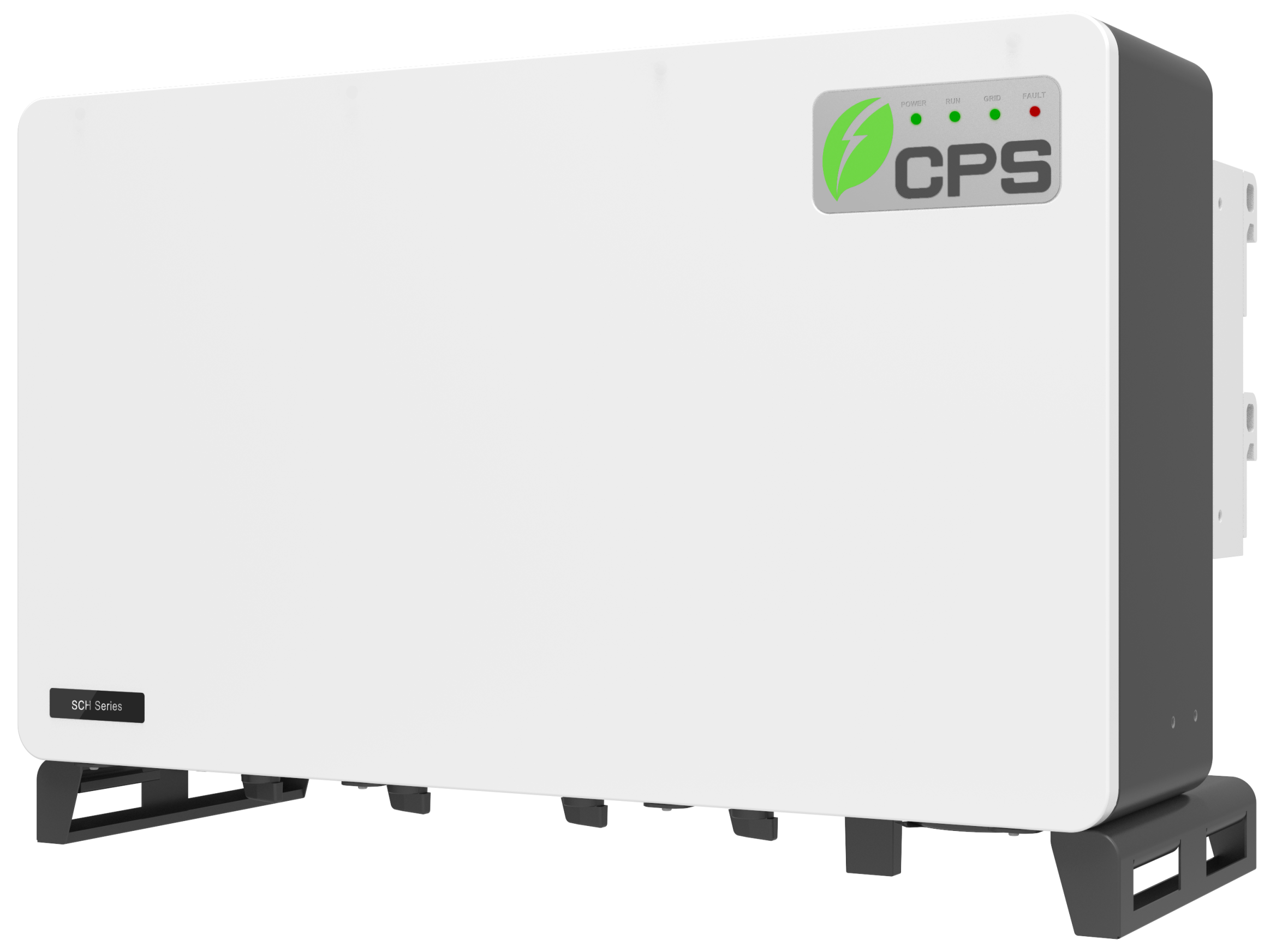 Kuva CHINT CPS SCH275KTL -string-invertteristä, CPS-logo ja merkkivalot